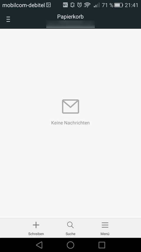 android email programm papierkorb löschen