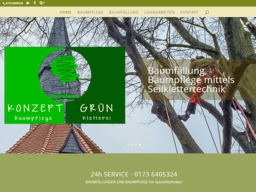 Webseite für Konzept Grün – Baumfällung Baumpflege Usedom